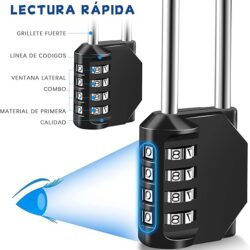 Candados de Combinación Reajustables, Paquete de 2, Resistentes al Agua y de 4 Posiciones